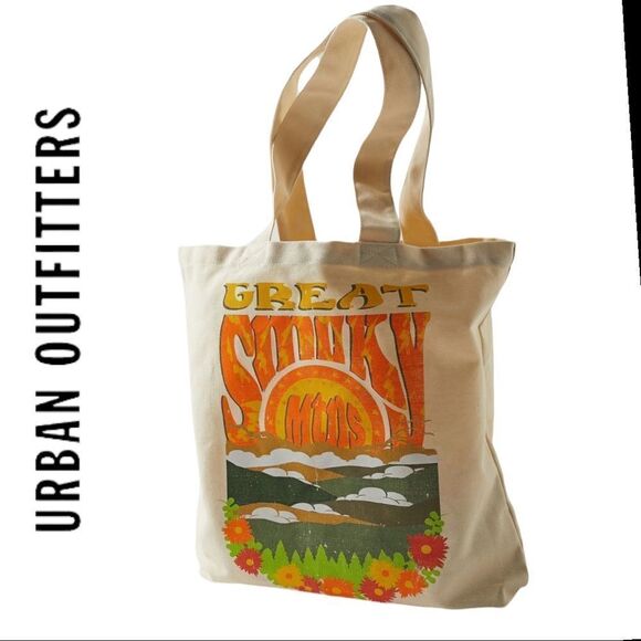 NEW National Parks Urban Outfitters UO Great Smoky Mountains Graphic Tote Bag - Picture 1 of 3